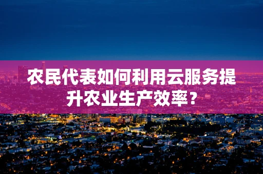 农民代表如何利用云服务提升农业生产效率？