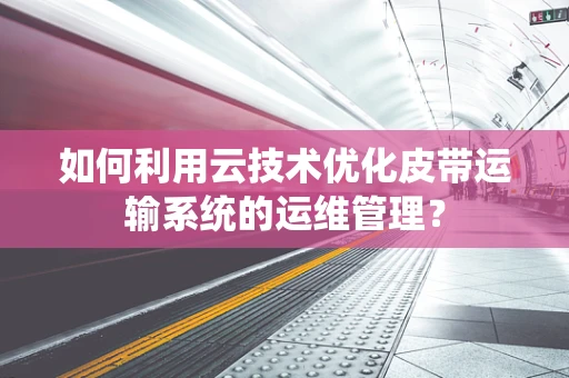 如何利用云技术优化皮带运输系统的运维管理？