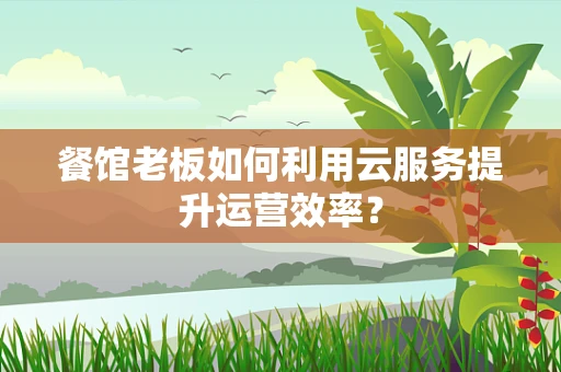 餐馆老板如何利用云服务提升运营效率？