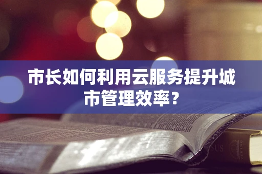 市长如何利用云服务提升城市管理效率？