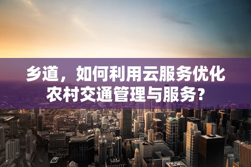 乡道，如何利用云服务优化农村交通管理与服务？
