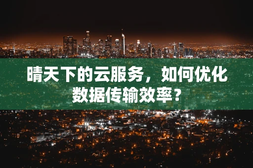 晴天下的云服务，如何优化数据传输效率？