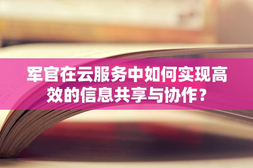 军官在云服务中如何实现高效的信息共享与协作？