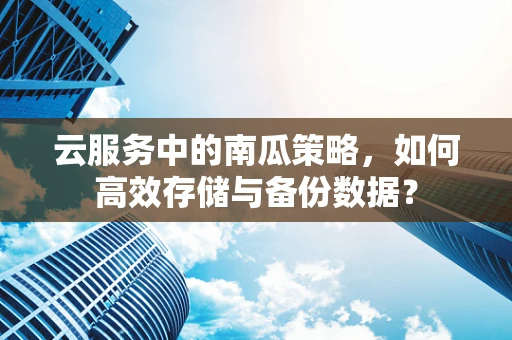 云服务中的南瓜策略，如何高效存储与备份数据？