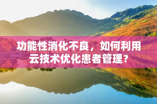 功能性消化不良，如何利用云技术优化患者管理？
