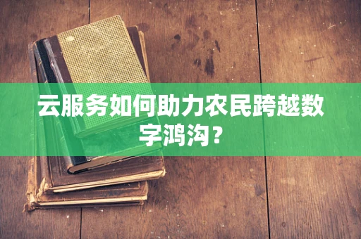 云服务如何助力农民跨越数字鸿沟？