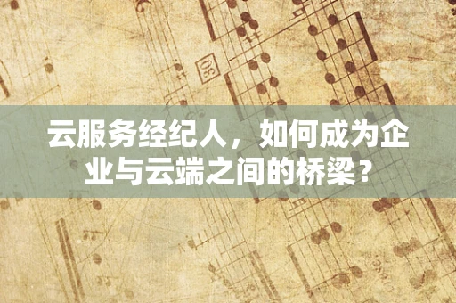 云服务经纪人，如何成为企业与云端之间的桥梁？