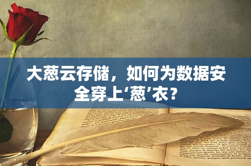 大葱云存储，如何为数据安全穿上‘葱’衣？