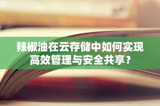 辣椒油在云存储中如何实现高效管理与安全共享？