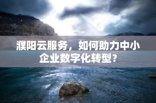 濮阳云服务，如何助力中小企业数字化转型？