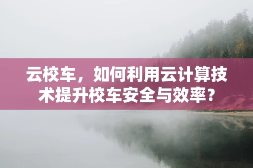 云校车，如何利用云计算技术提升校车安全与效率？