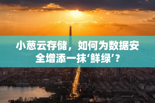 小葱云存储，如何为数据安全增添一抹‘鲜绿’？