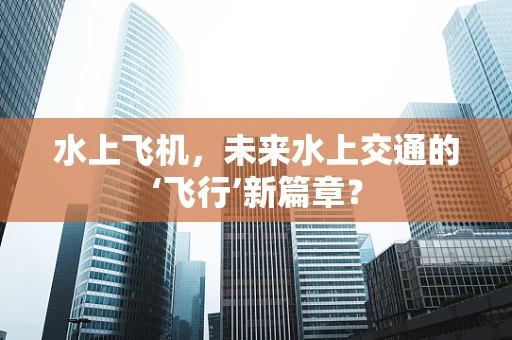 水上飞机，未来水上交通的‘飞行’新篇章？